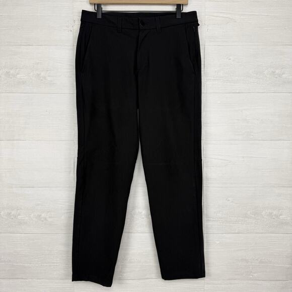 Lululemon Mens Commission Pant Slim Fit 32 x 27 Black Warpstreme Preppy 2022 - Picture 15 of 15